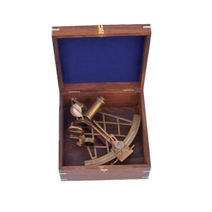 Admiral's Antique Brass Sextant 12" with Rosewood Box (Includes custom plate)