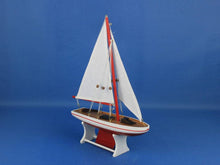 Load image into Gallery viewer, Wooden Decorative Sailboat 12&quot;&quot; - Red Sailboat Model