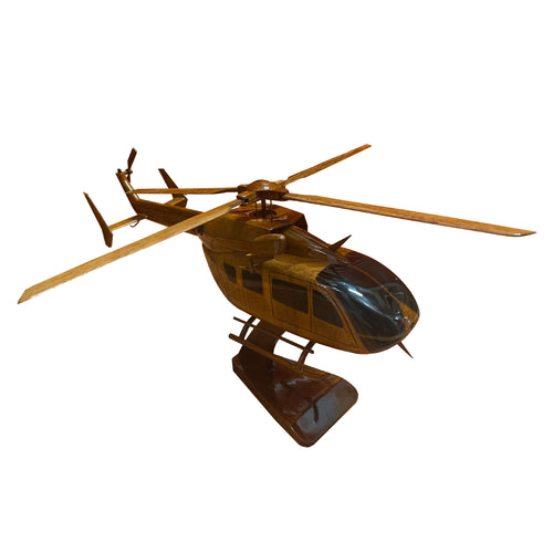 EC145 Mahogany Wood Desktop Helicopter Model