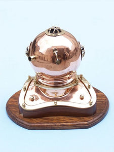 Copper Decorative Divers Helmet Clock 12"