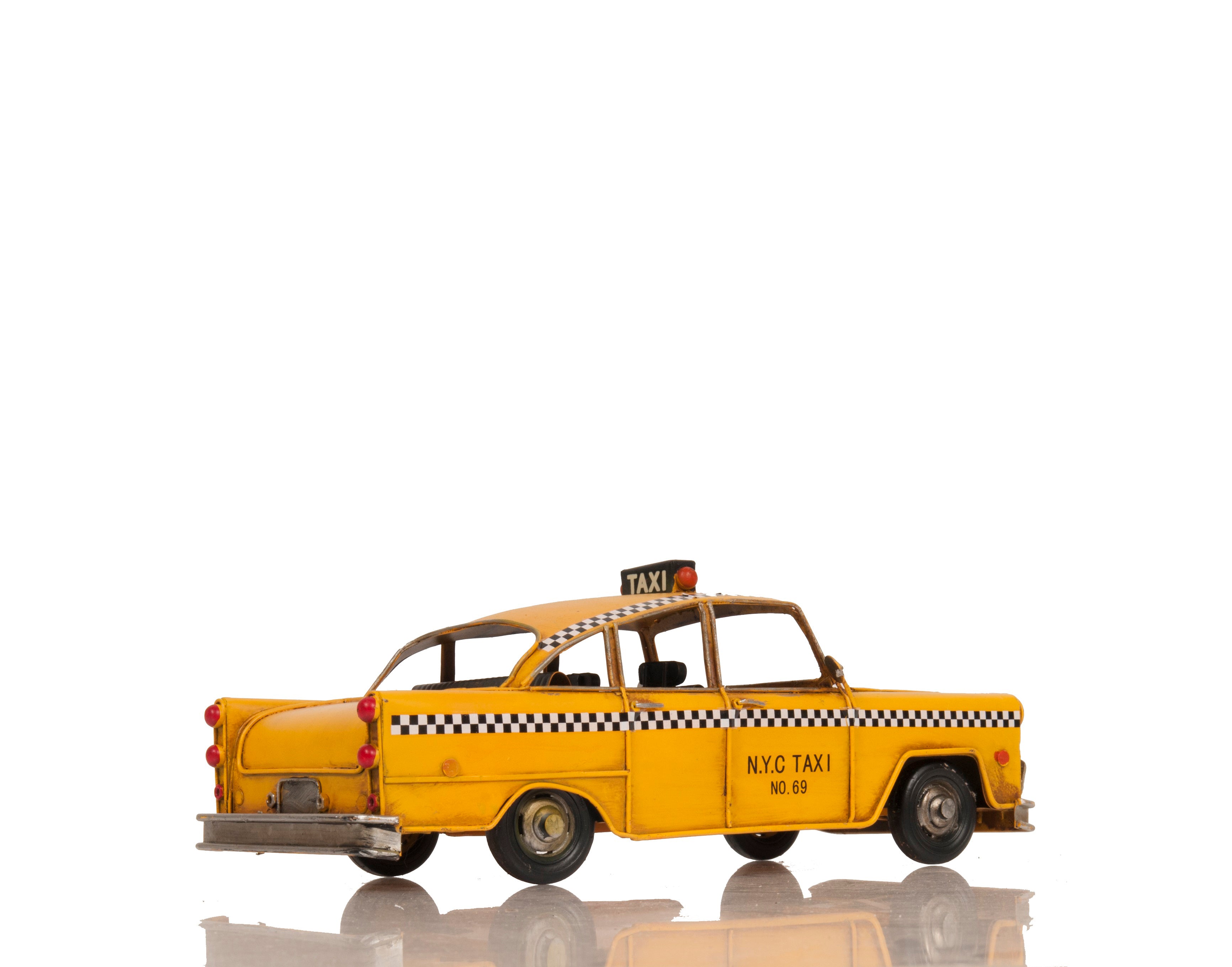 Handmade Tin Classic New York City Taxi Model