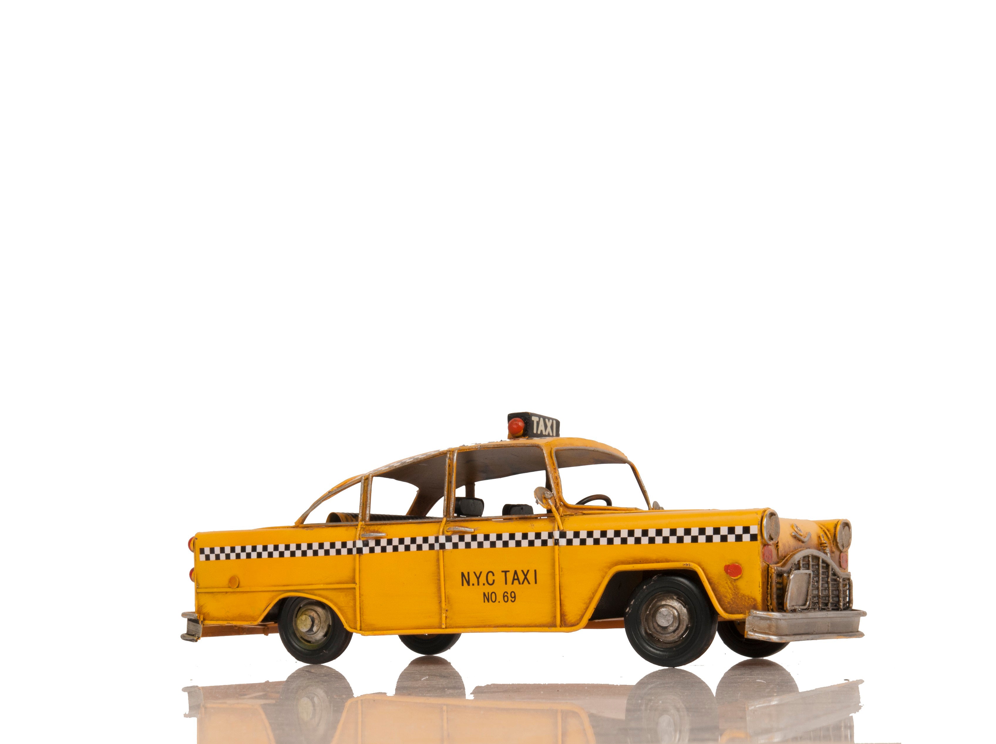 Handmade Tin Classic New York City Taxi Model