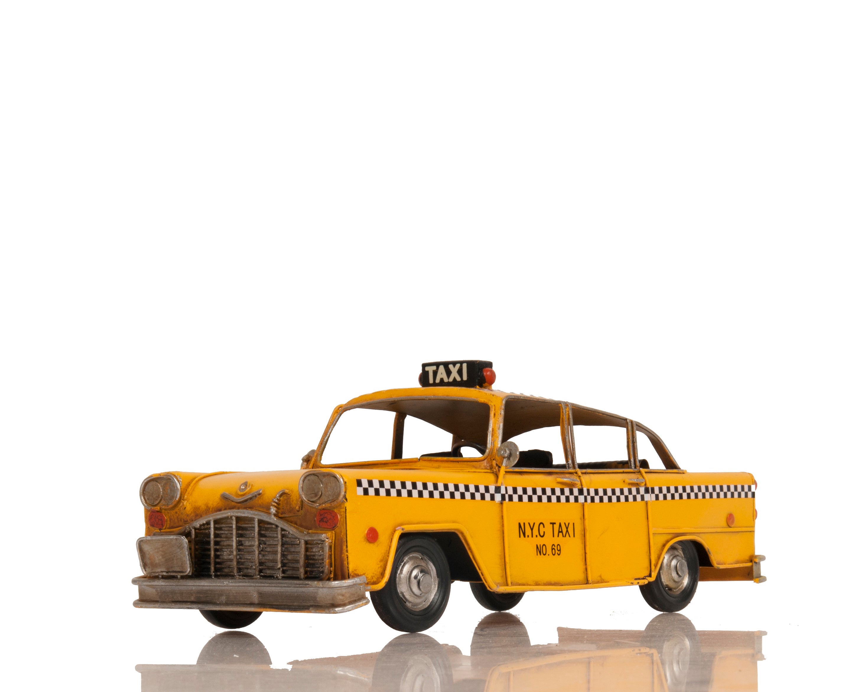 Handmade Tin Classic New York City Taxi Model