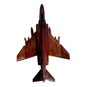 F4 Phantom Mahogany Wood Desktop Airplane Model