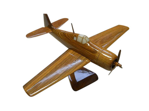 F4 Wildcat Blackbird Mahogany Wood Desktop Airplane Model