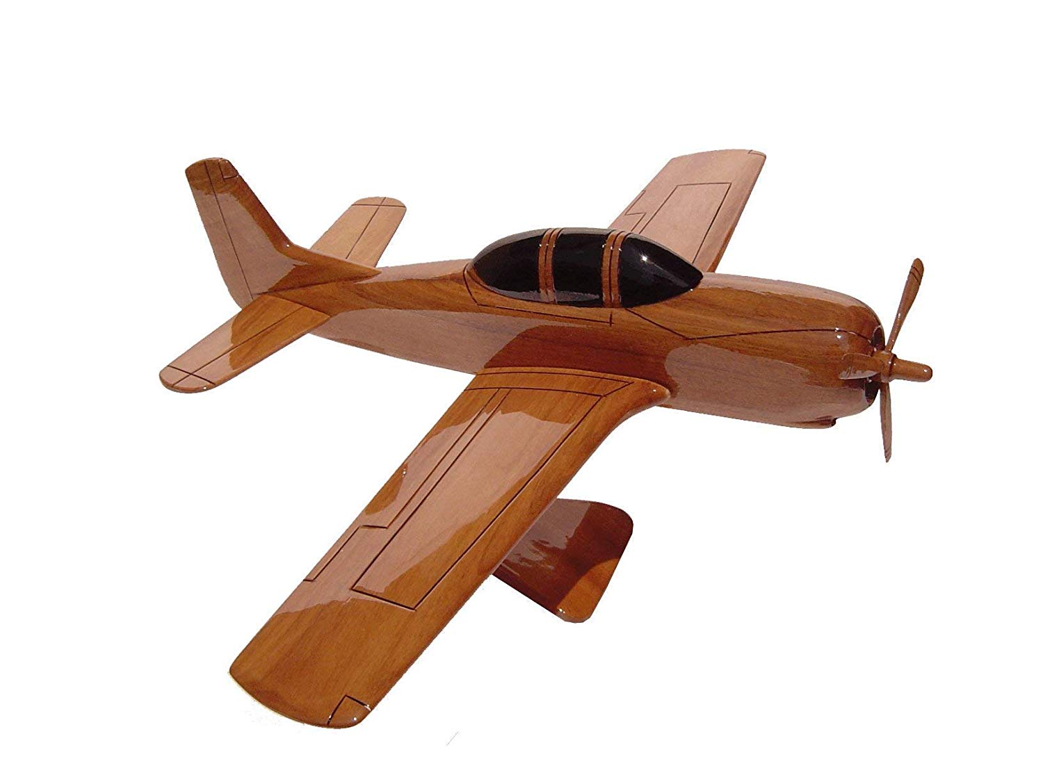T28 Trojan Mahogany Wood Desktop Airplane Model