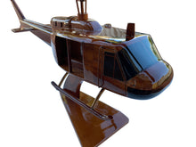 Load image into Gallery viewer, UH1 Huey Mahogany Wood Desktop Helicopter Model