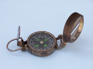 Antique Brass Military Compass 4''