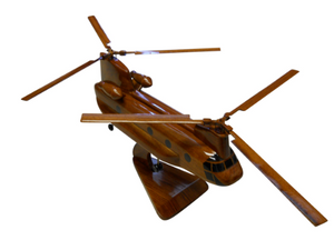 CH-47 Chinook Mahogany Wood Desktop Airplane Model