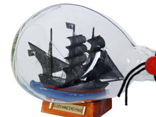 Load image into Gallery viewer, Wooden Blackbeard&#39;s Queen Anne&#39;s Revenge Pirate Ship in a Glass Bottle 7&quot;&quot;