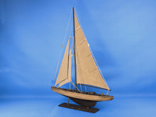 Load image into Gallery viewer, Wooden Rustic Enterprise Limited Model Sailboat Decoration 27&quot;