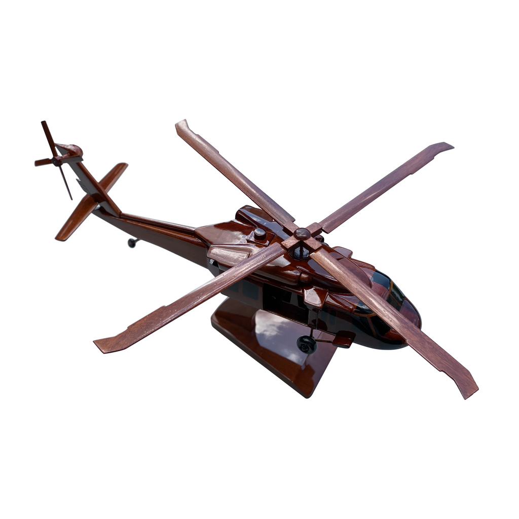 UH60 Blackhawk Mahogany Wood Desktop Helicopter Model