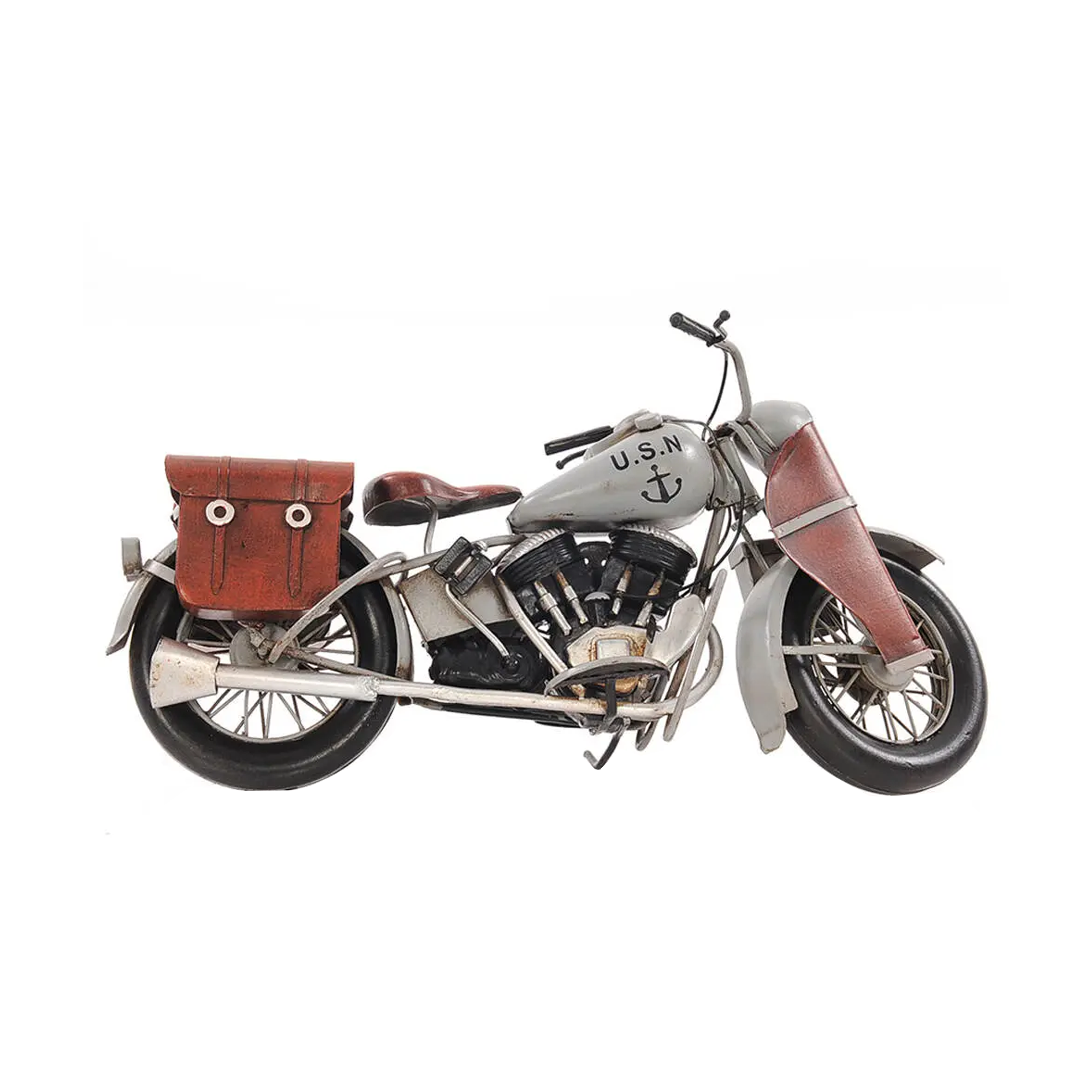 1942 Indian Model 741 Grey Motorcycle 1:7