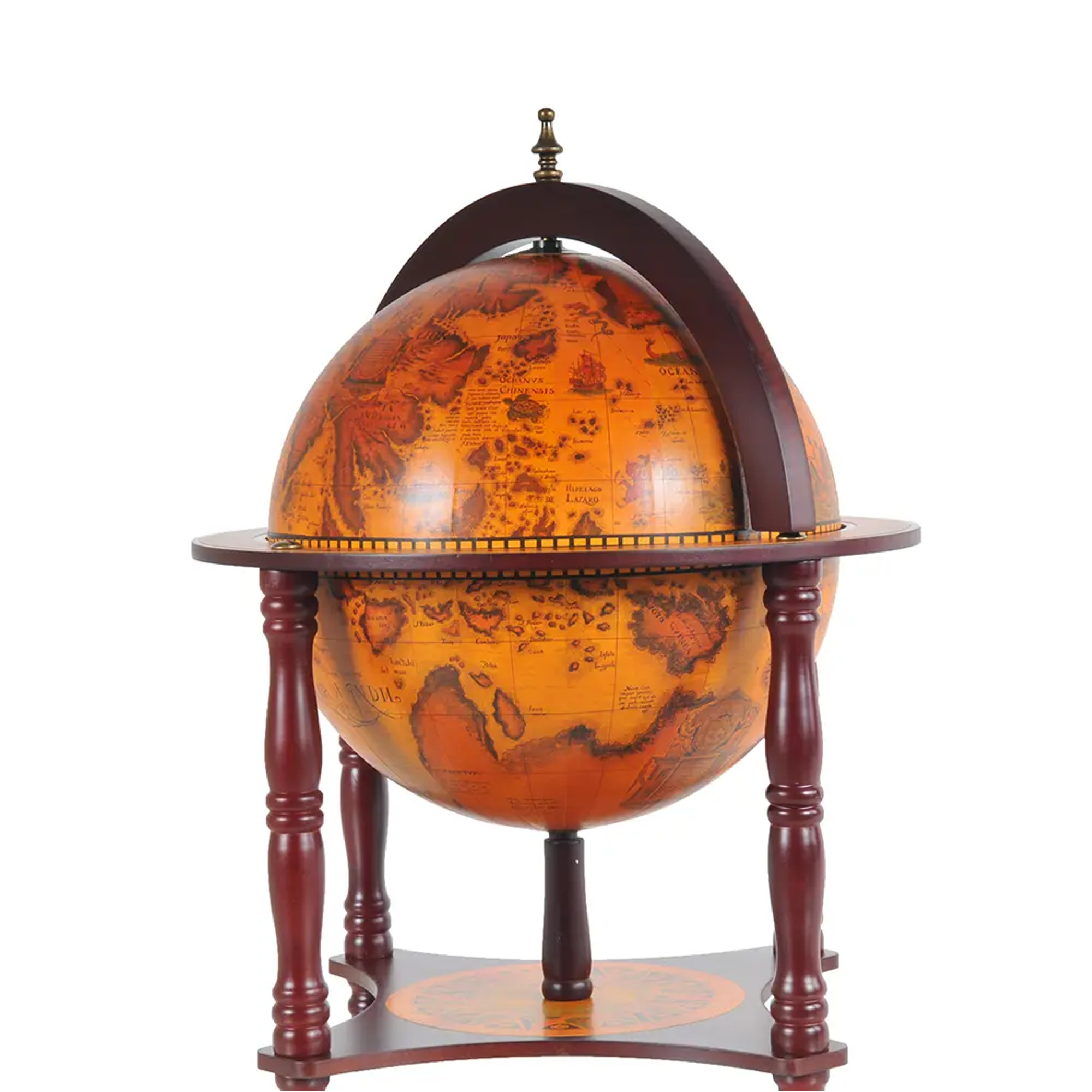 Red Globe 13 inches with chess holder