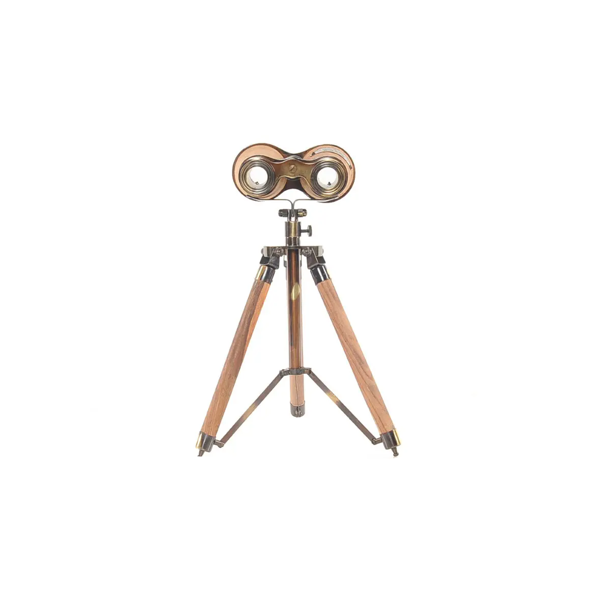 Wood/Brass Binocular On Stand