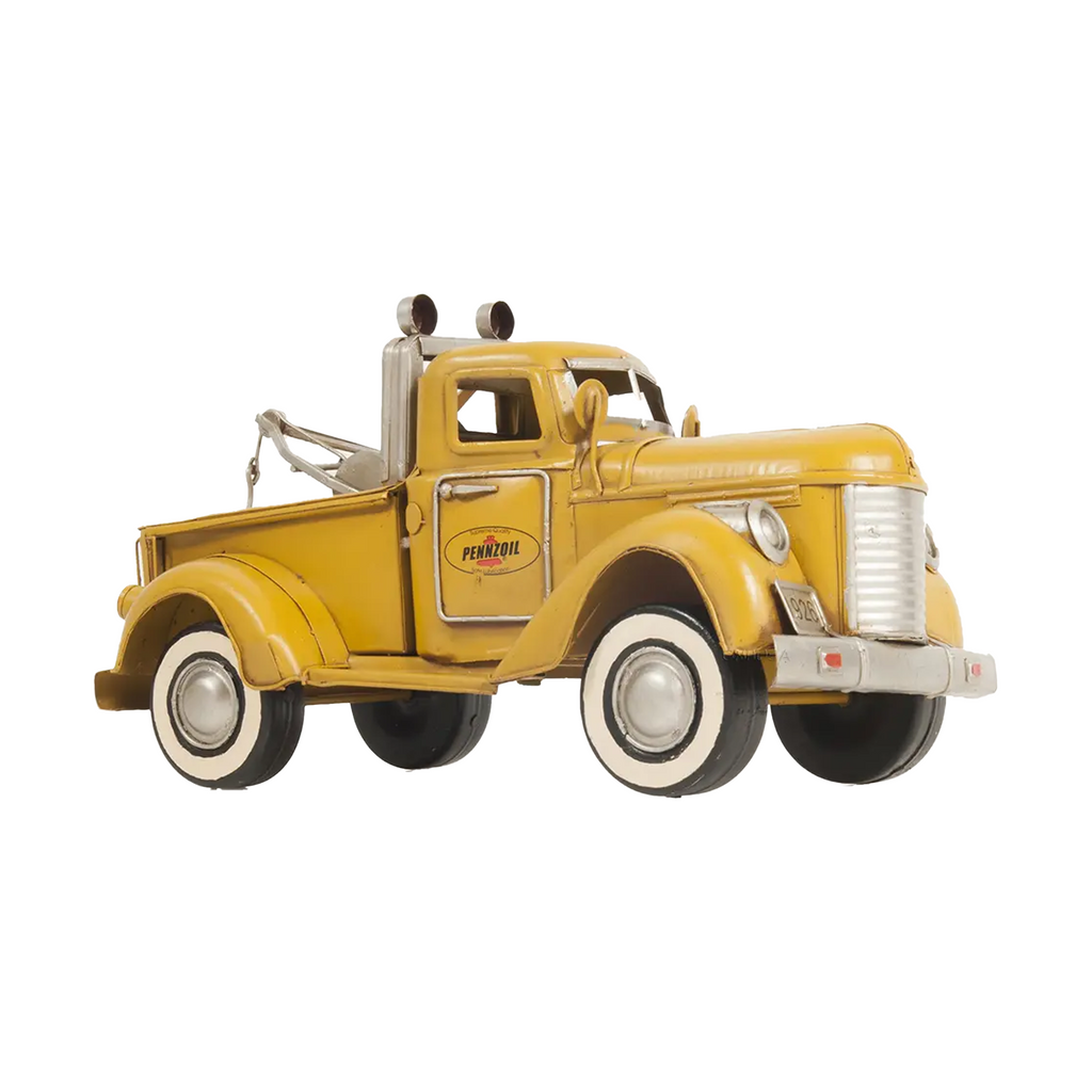 1926 Pennzoil Tow Truck Yellow Metal Handmade