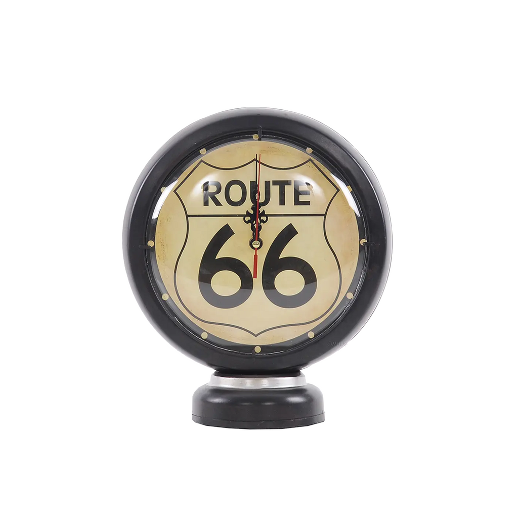 Black Gasoline 66 Gas Pump Clock