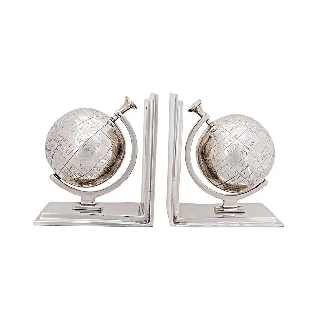 Alum Globe Bookend Set Of Two
