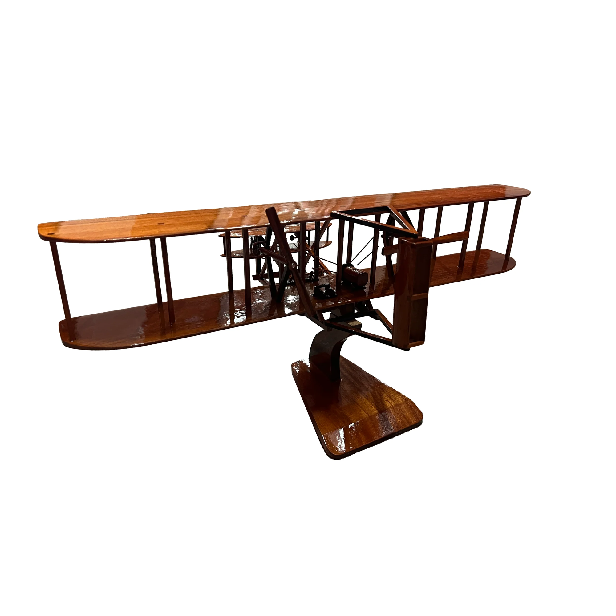 Wright Flyer Mahogany Wood Desktop Airplane Model