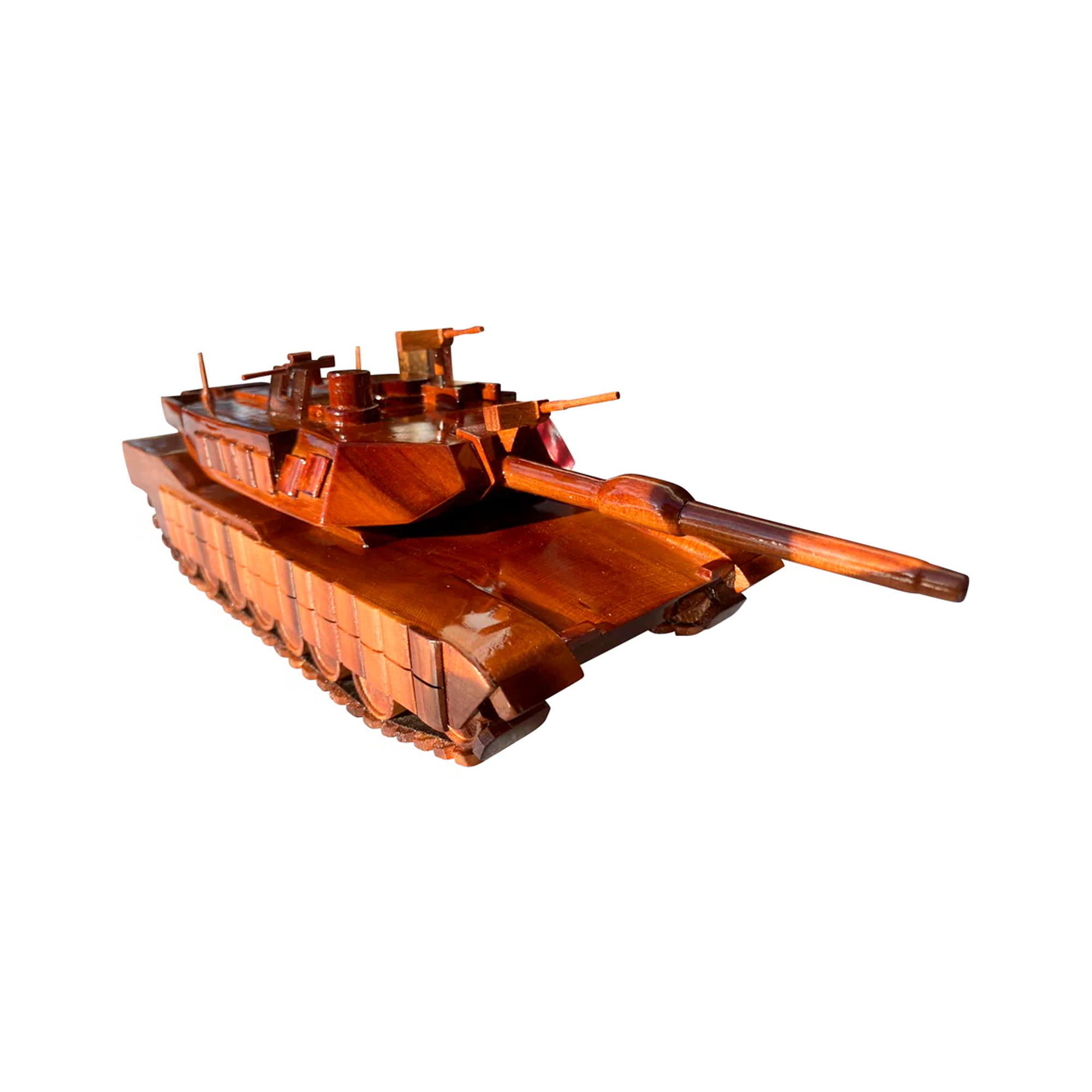M1A1 Abrams Tank Mahogany Wood Desktop Tank  Model