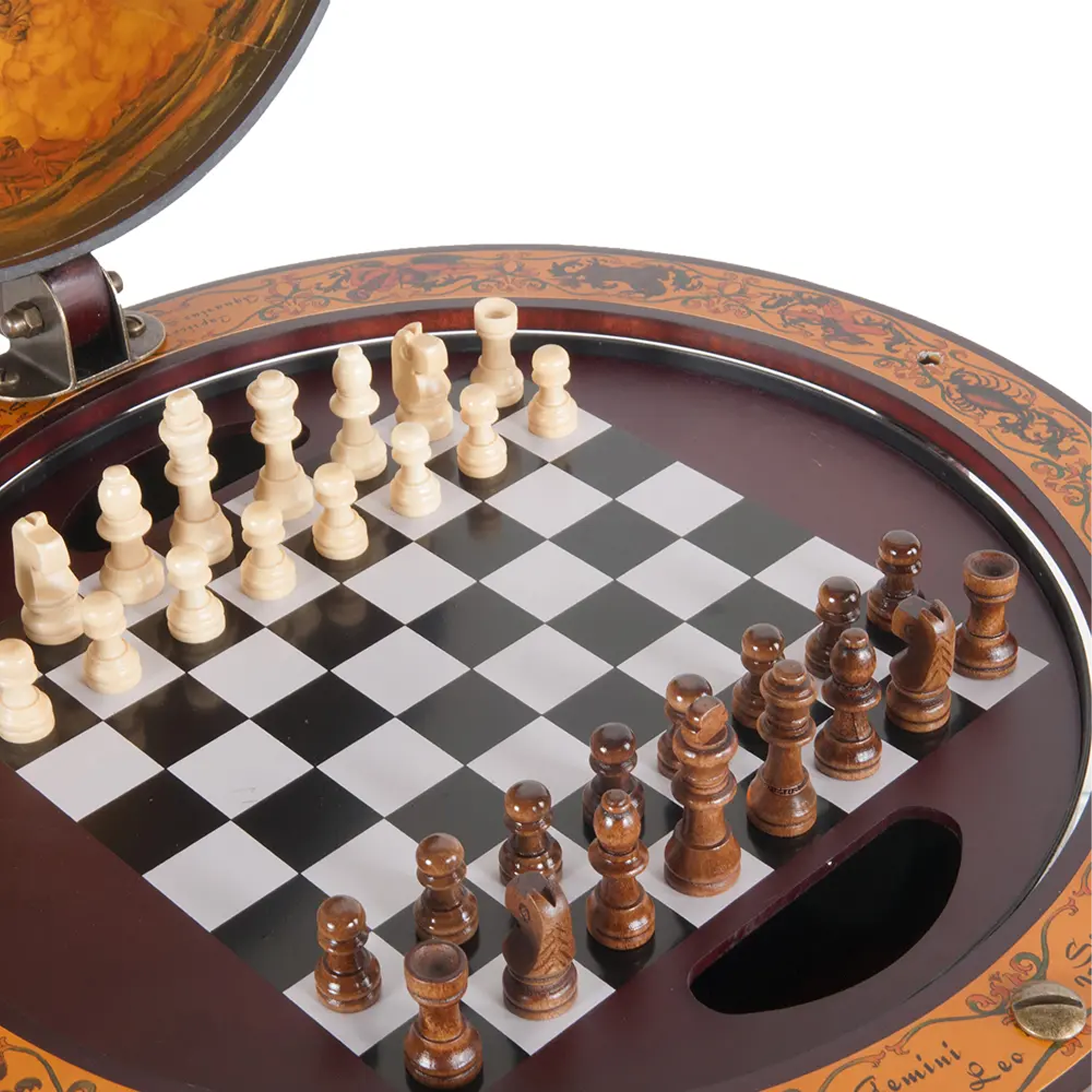 Red Globe 13 inches with chess holder
