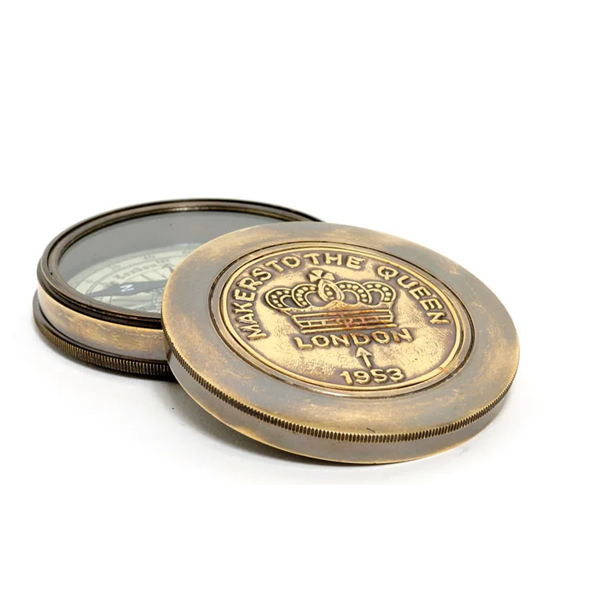Makers to the Queen Compass w leather case