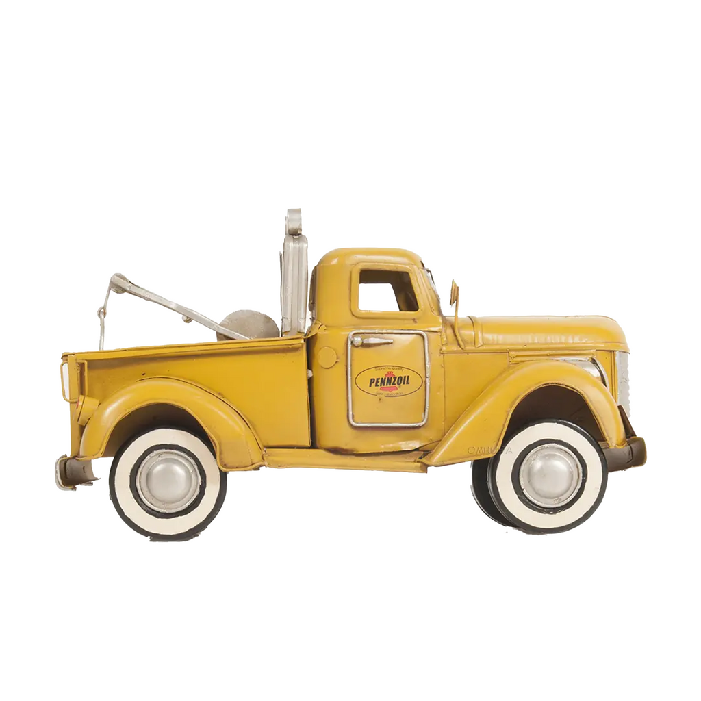 1926 Pennzoil Tow Truck Yellow Metal Handmade