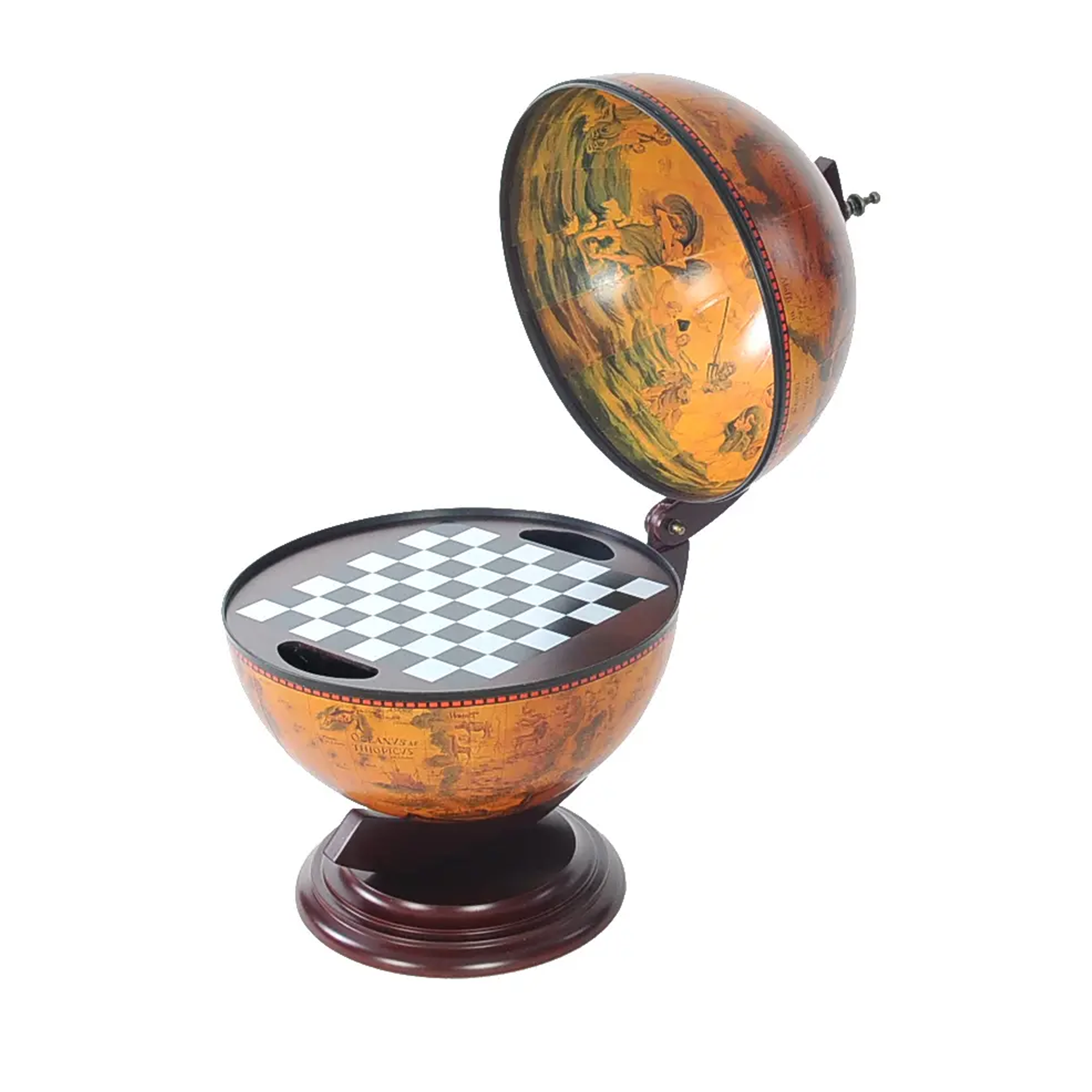Red Globe 13 inches with Chess Holder