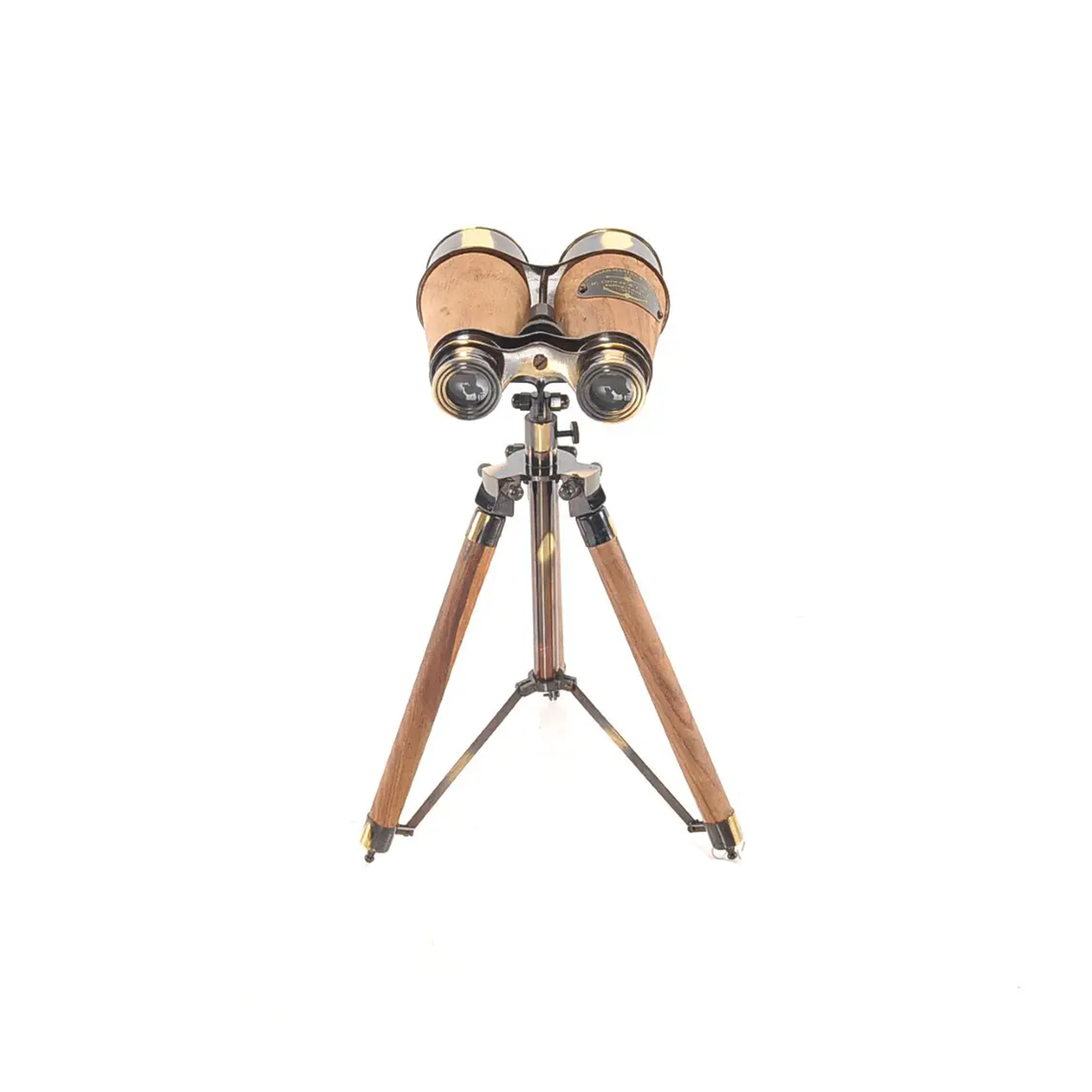 Wood/Brass Binocular On Stand
