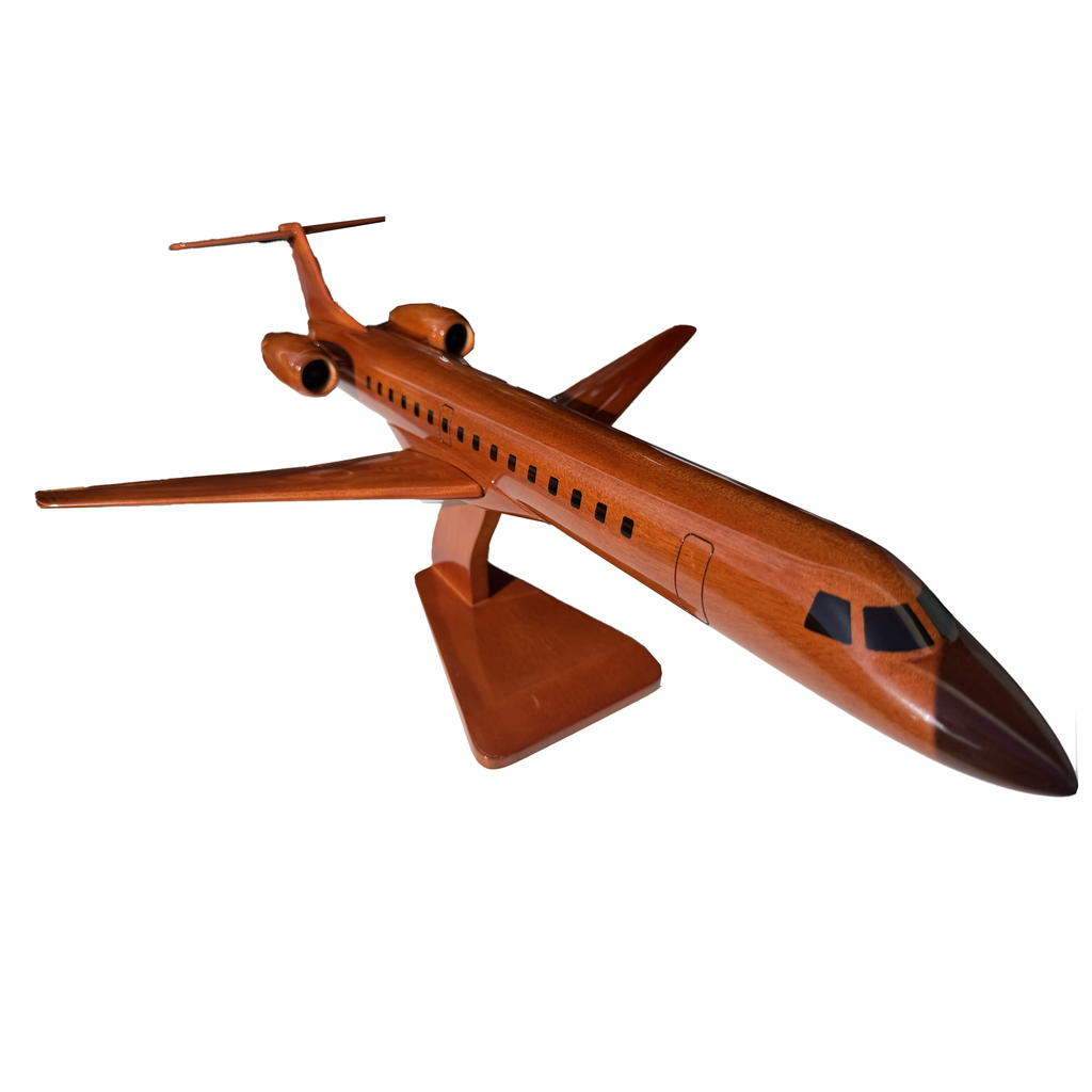 ERJ-145 ( ERJ145 ) Mahogany Wood Desktop Airplane Model