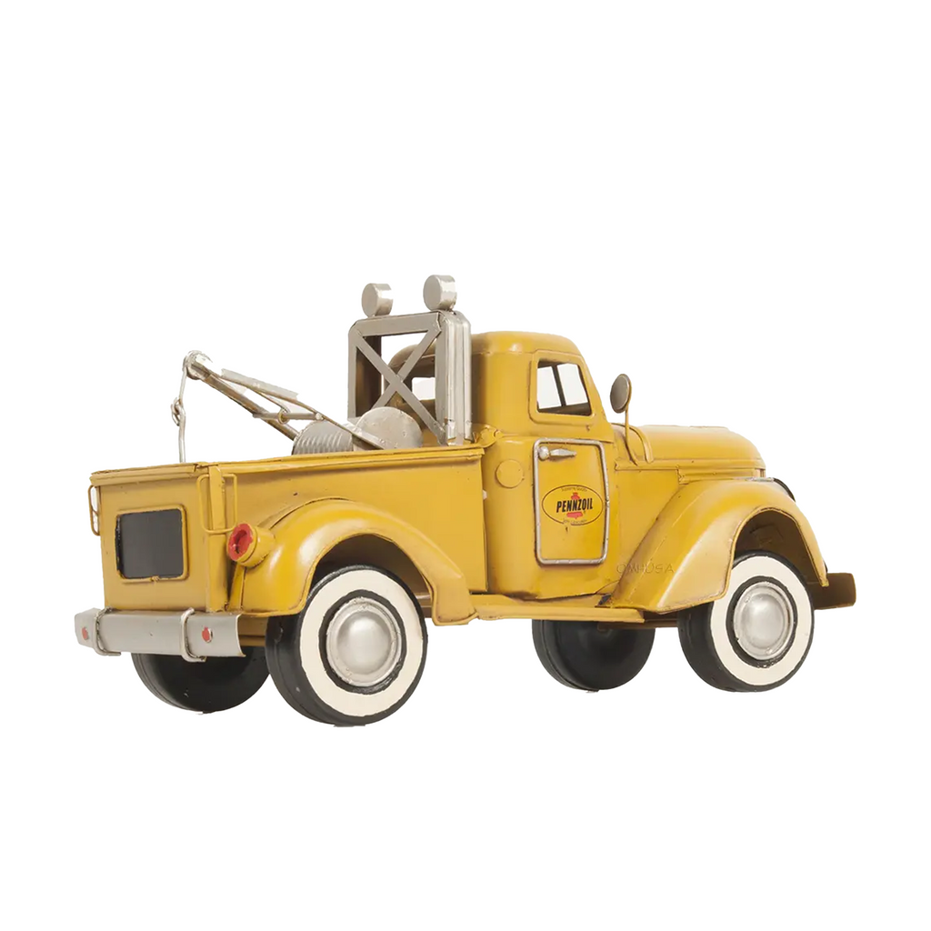 1926 Pennzoil Tow Truck Yellow Metal Handmade