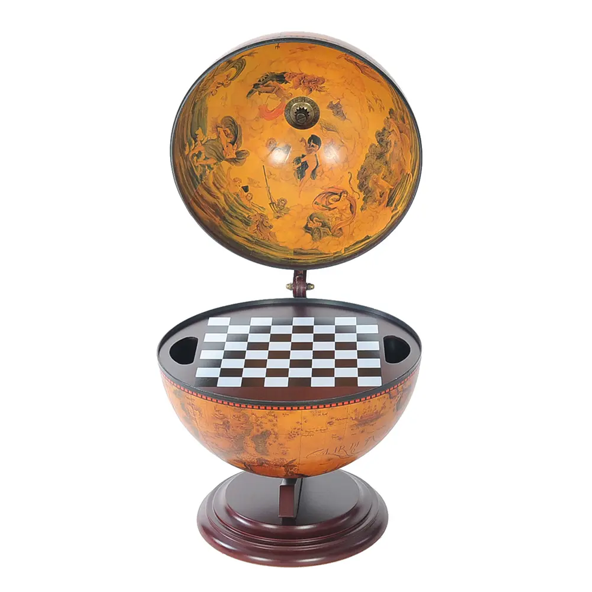 Red Globe 13 inches with Chess Holder