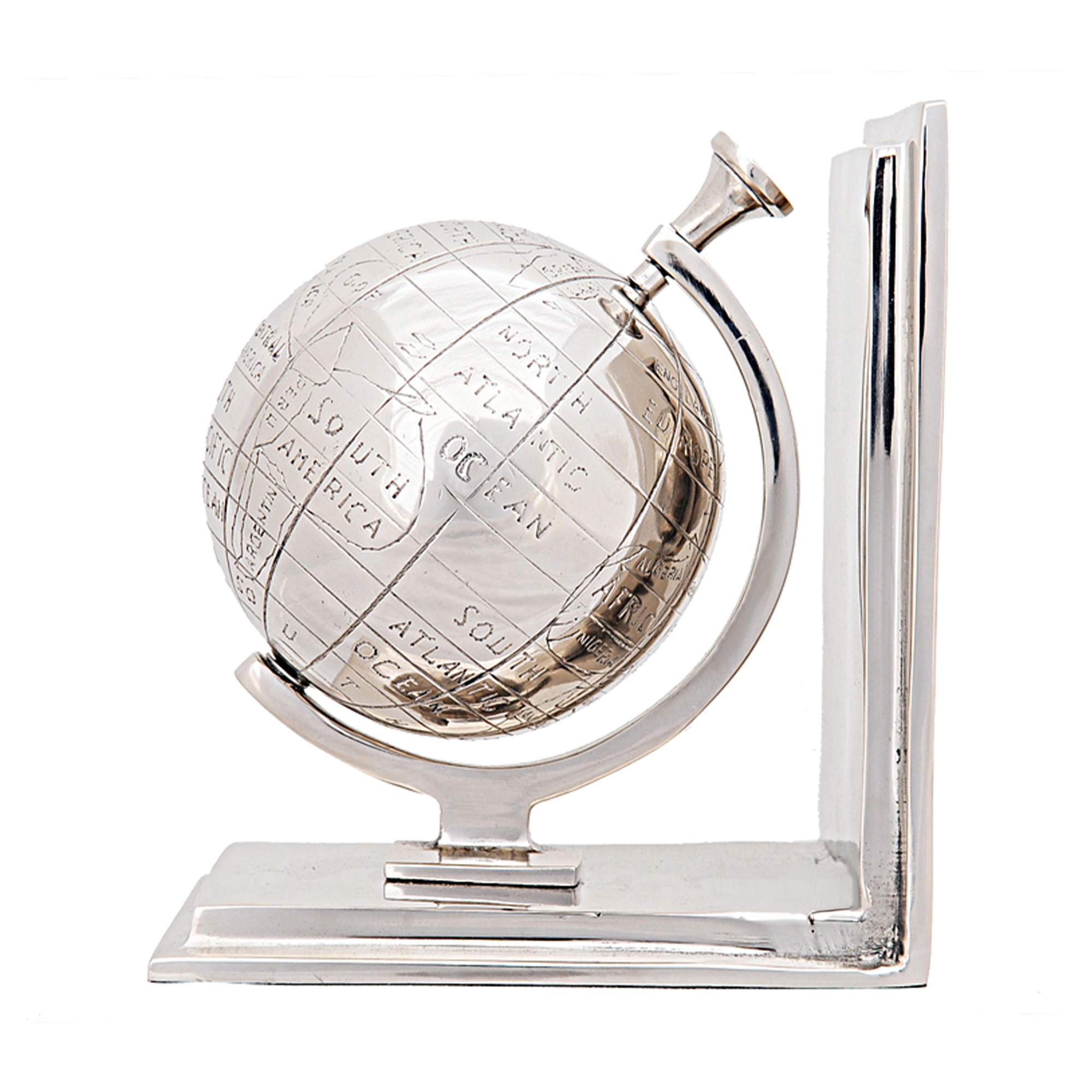 Alum Globe Bookend Set Of Two