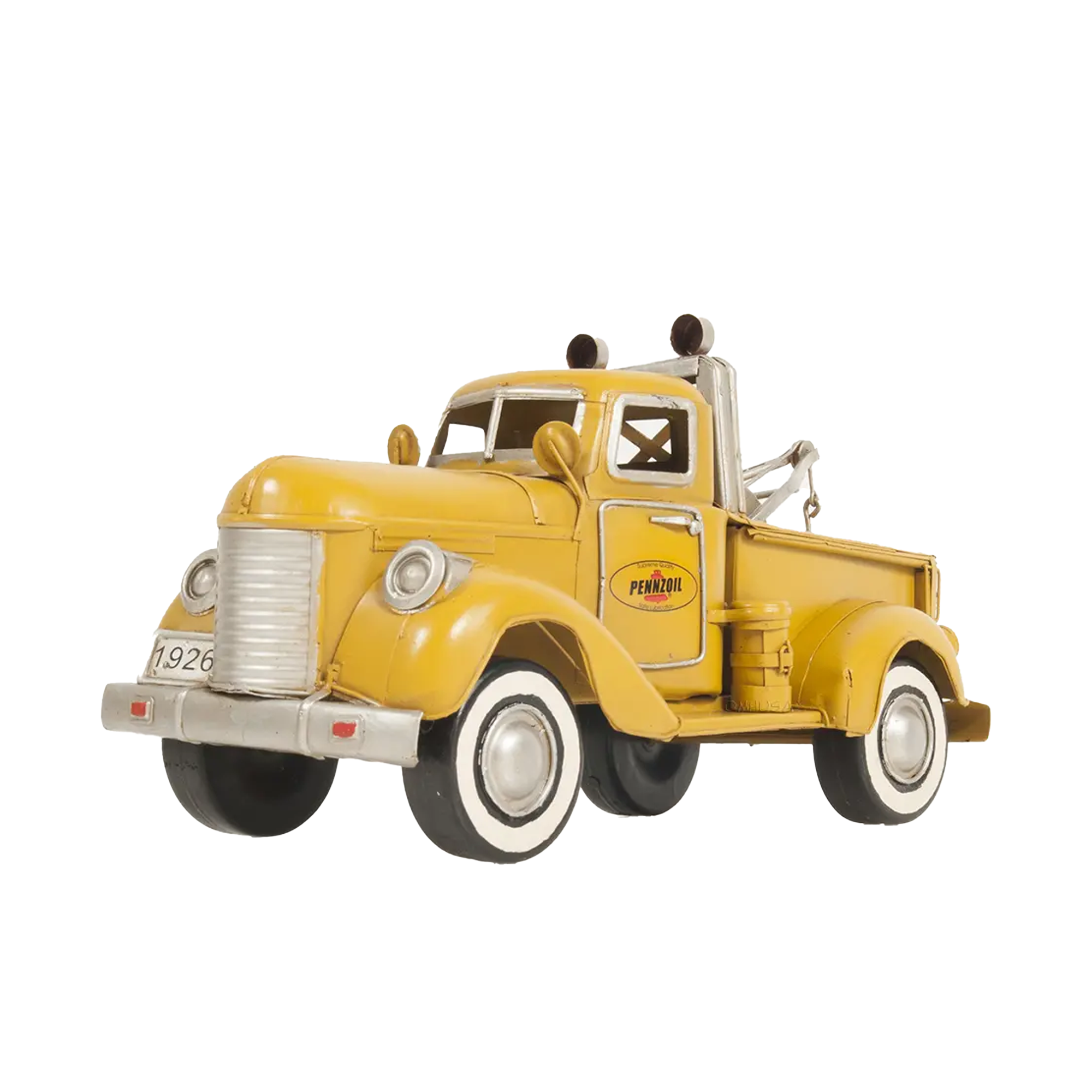1926 Pennzoil Tow Truck Yellow Metal Handmade