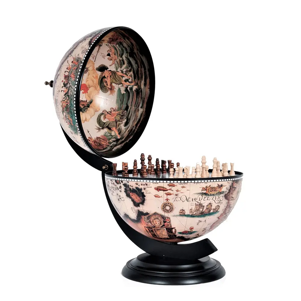 White Globe 13 inches with chess holder