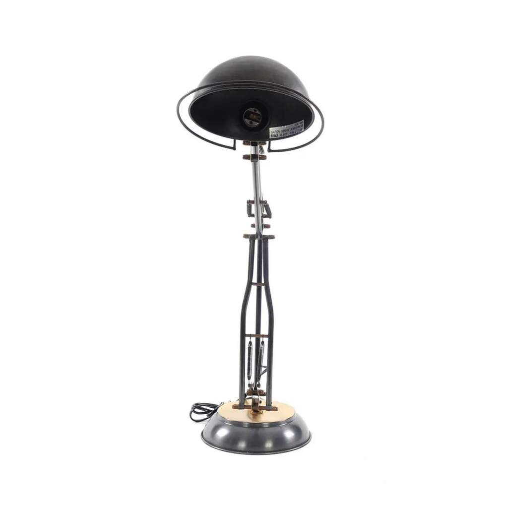 Brass Table Spring Lamp On Round Base