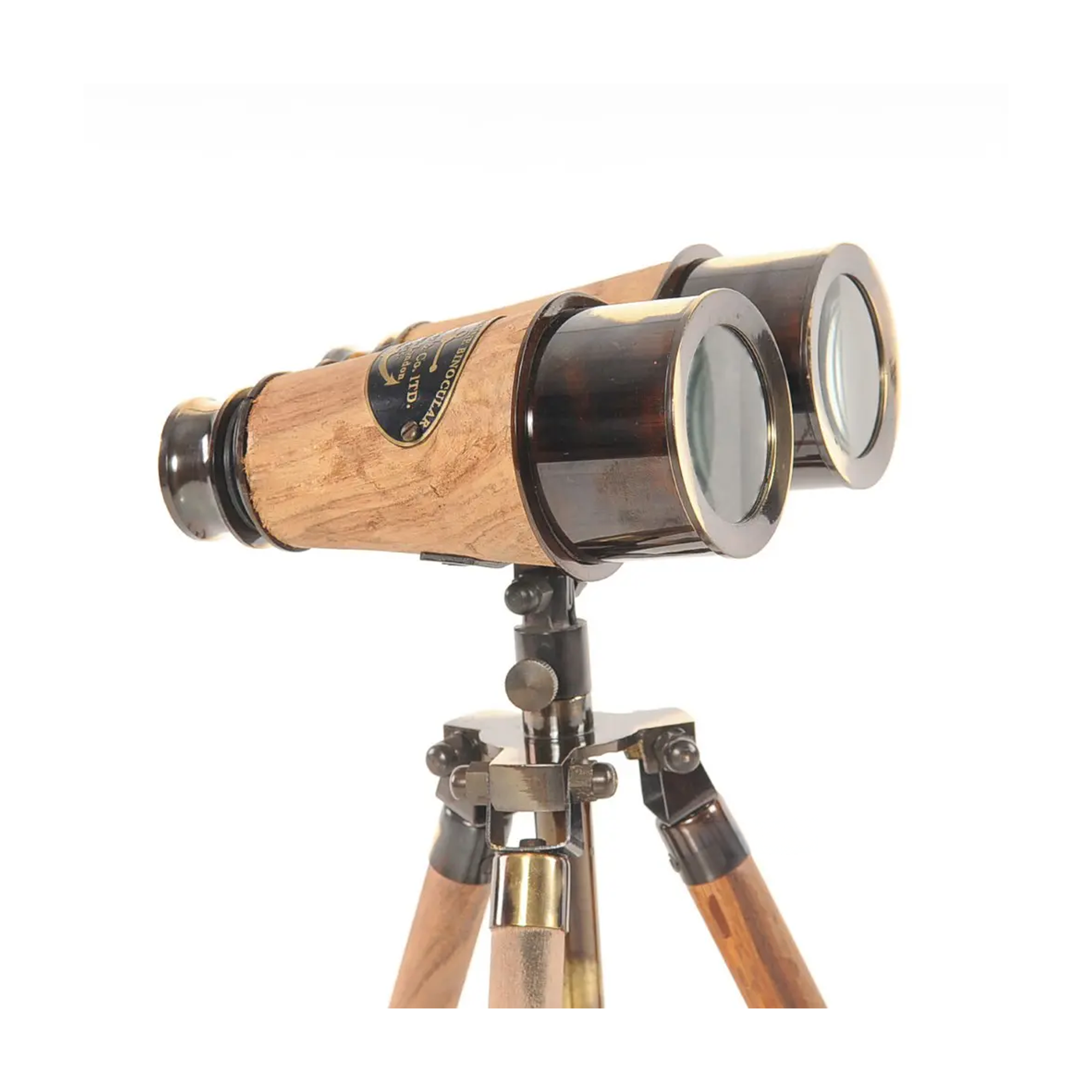 Wood/Brass Binocular On Stand
