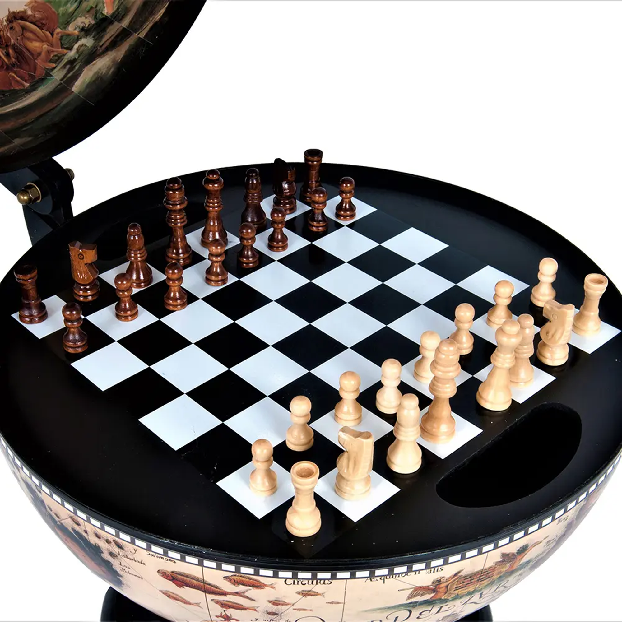 White Globe 13 inches with chess holder
