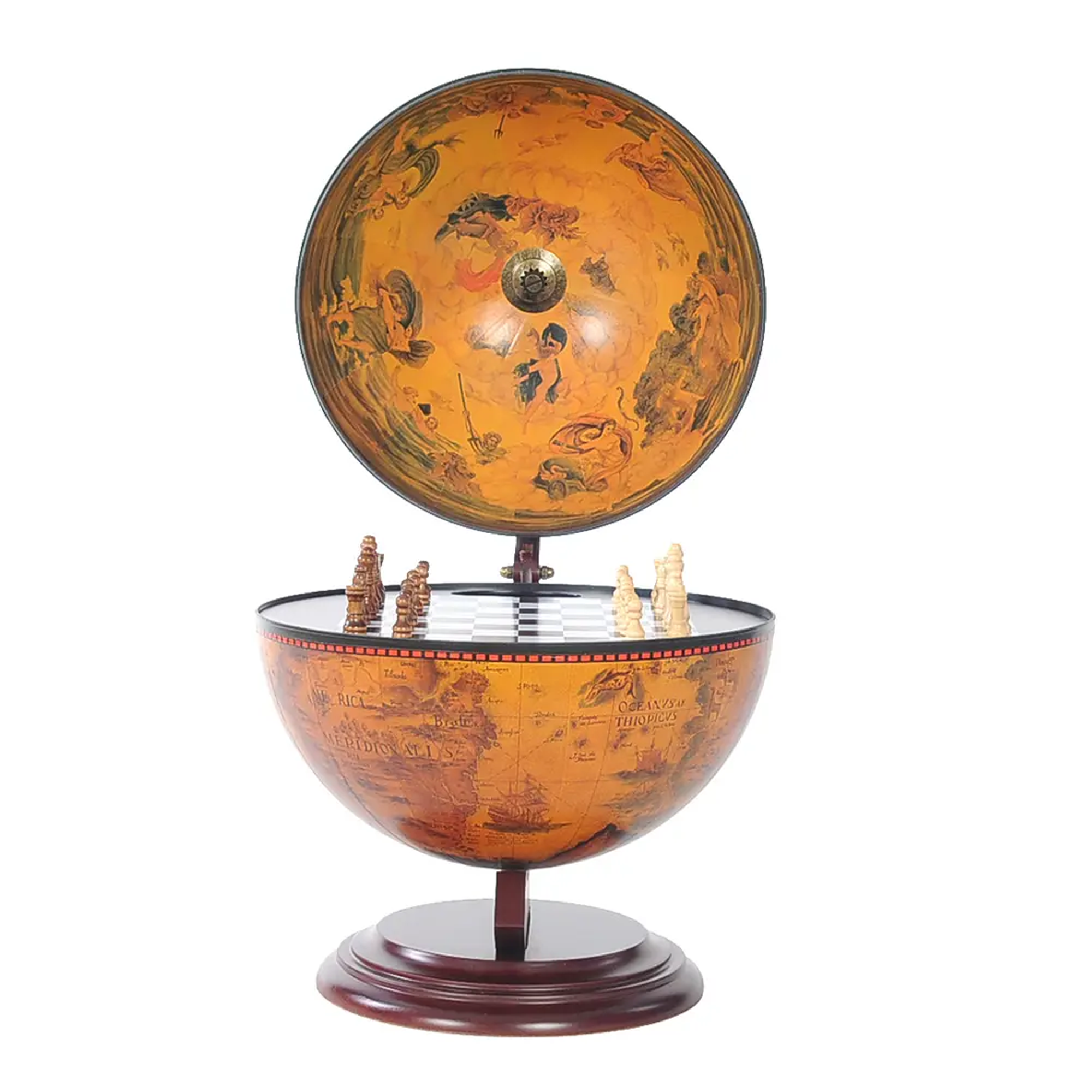 Red Globe 13 inches with Chess Holder