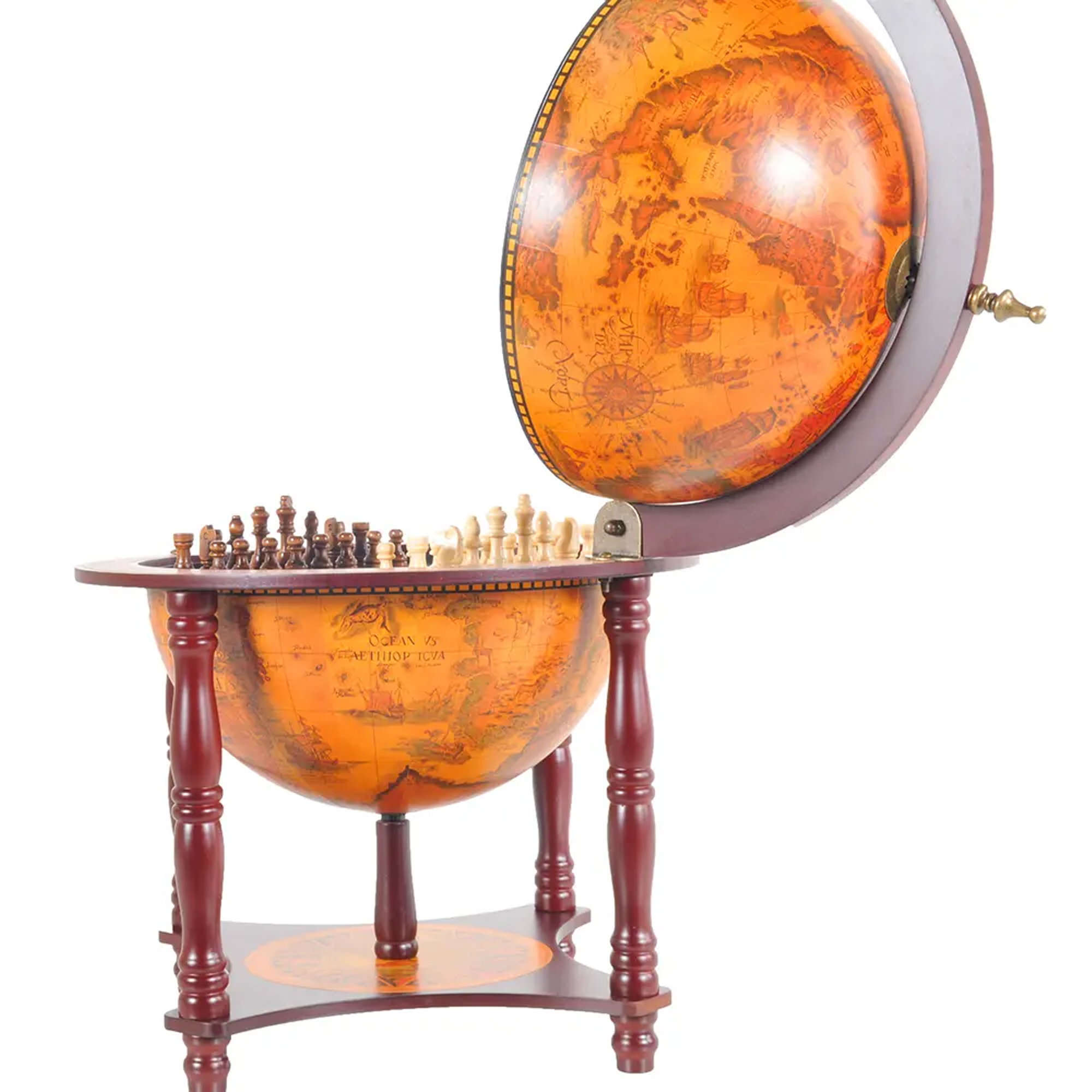 Red Globe 13 inches with chess holder