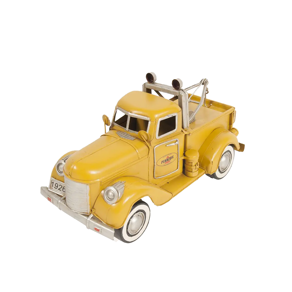 1926 Pennzoil Tow Truck Yellow Metal Handmade