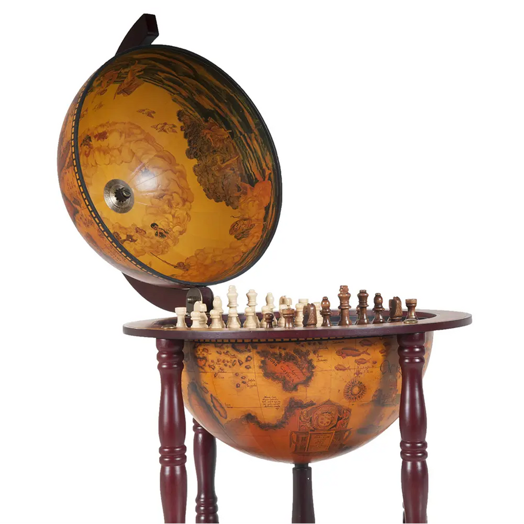 Red Globe 13 inches with chess holder