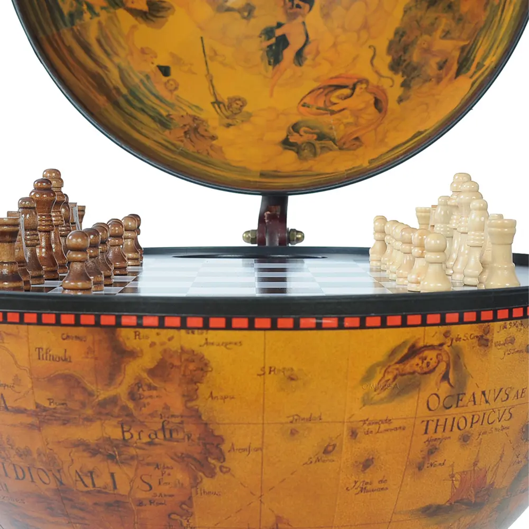 Red Globe 13 inches with Chess Holder