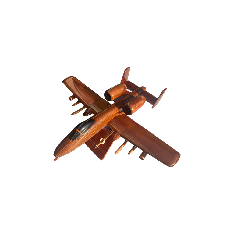 A10 Warthog Mahogany Wood Desktop Aircraft Model