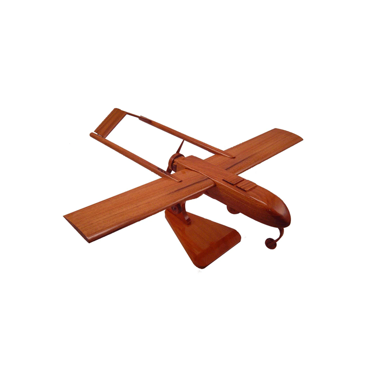 AAI RQ7 Shadow Mahogany Wood Desktop Airplane Model