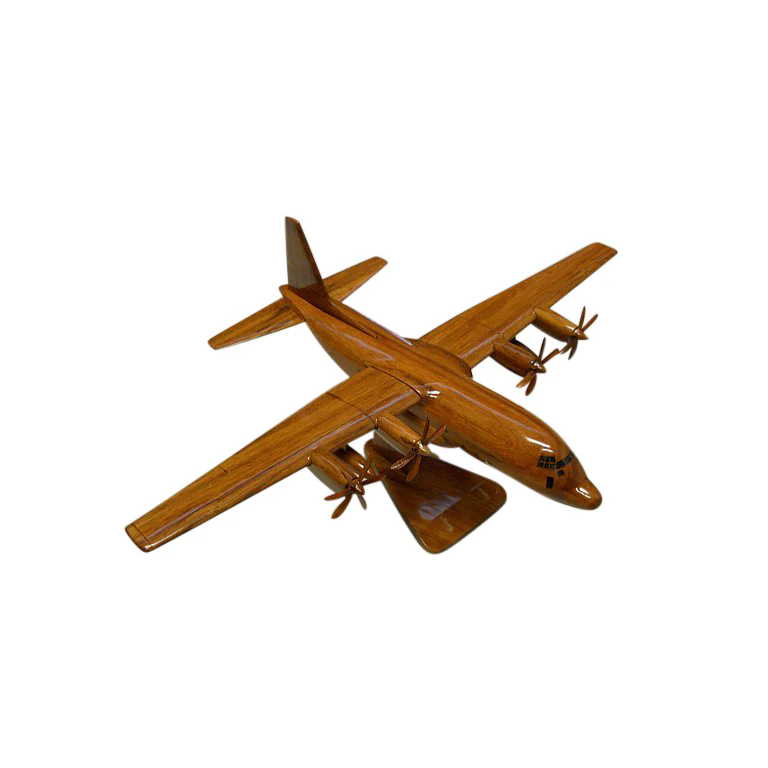 AC130 Mahogany Wood Desktop Airplane Model