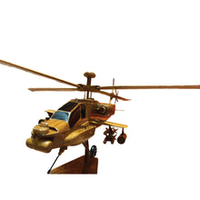 Load image into Gallery viewer, AH64 Apache Mahogany Wood Desktop Helicopter Model