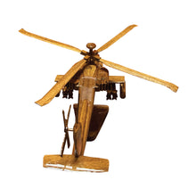 Load image into Gallery viewer, AH64 Apache Mahogany Wood Desktop Helicopter Model