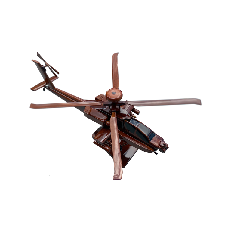 AH64 Apache Mahogany Wood Desktop Helicopter Model