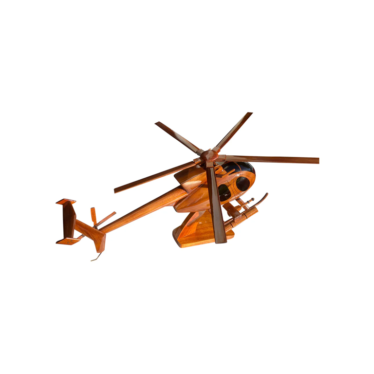 AH6 Weapons Mahogany Wood Desktop Helicopter Model
